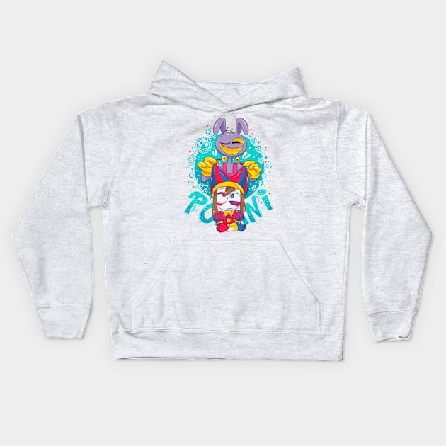 JAX AND POMNI THE AMAZING DIGITAL CIRCUS Kids Hoodie by Draw For Fun 